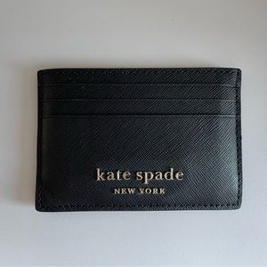 Kate Spade Black Card Holder/ Small slim card holder cameron WLRU6086